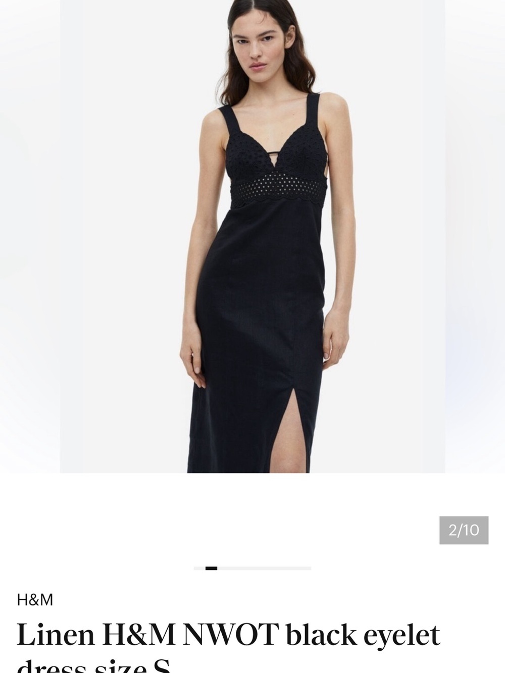 Black linen summer dress sz small